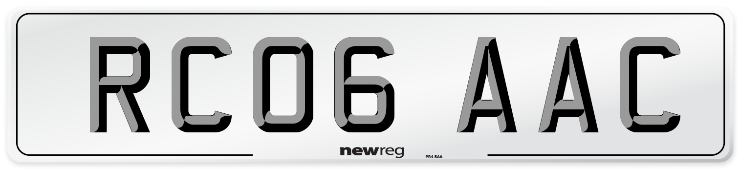 RC06 AAC Number Plate from New Reg